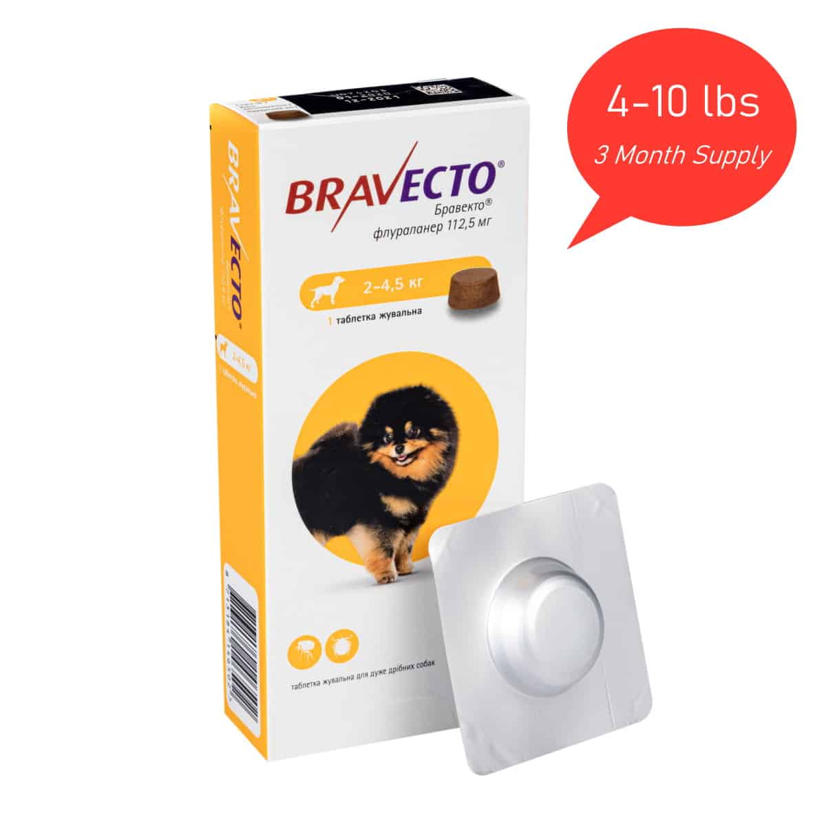Bravecto Chews for Dogs 4-10lbs