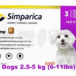 for Dogs 2.5-5 kg (6-11lbs) simparica Flea control online pet pharmacy