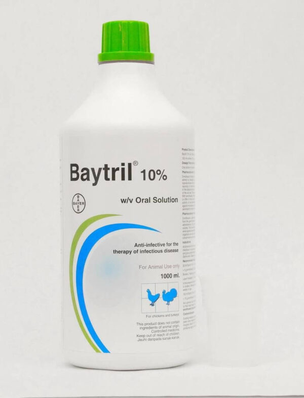 Baytril 10%  ORAL Solution for Poultry, chickens (1000ml/33.8 fl. oz) - Image 2