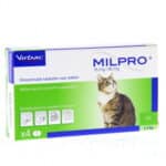 VIRBAC Milpro 16/40 mg for cats 4.4-18 lbs (Milbemycin oxime, Praziquantel) 4 tablets