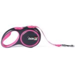 AnimAll Retractable Dog Leash weighing up to 15 kg, 3 m (118in), pink