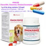 Clavacillin, Clavamox, Sinulox, Clavaseptin, amoxicillin