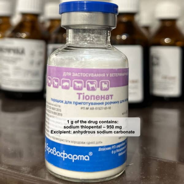 1 g of the drug contains sodium thiopental