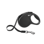 Flexi Retractable Dog Leash Classic strip-XS (3 m, 12 kg) black