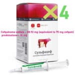 Cefquinome sulfate - 88.92 mg (equivalent to 75 mg cefquin) prednisolone - 10 mg -4pcs