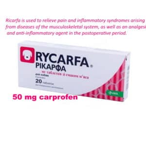 KRKA Rycarfa tablets anti-inflammatory for dogs, meat flavor, 50 mg carprofen, 20 tab